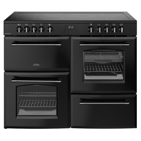 Belling BEL RCA FARMHOUSE 110E BLK Farmhouse 110cm Ceramic Range Cooker in Black A Rated