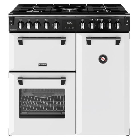 Stoves ST DX RCA RICH 90DF IWH Richmond Deluxe 90cm Dual Fuel Range Cooker in Icy White A Rated