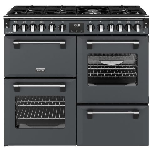 Stoves ST DX RCA RICH 100DF AGR Richmond Deluxe 100cm Dual Fuel Range Cooker in Anthracite Grey A Rated