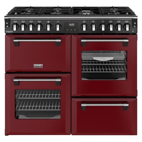 Stoves ST DX RCA RICH 100DF GAR Richmond Deluxe 100cm Dual Fuel Range Cooker in Garnet Red A Rated