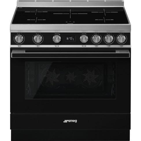 Smeg CPF9IPBL 90cm Portofino Electric Induction Range Cooker Black