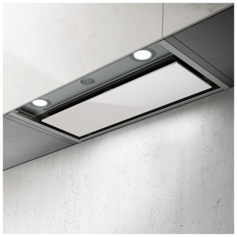 Elica BOXIN-HE-60 60cm Wide Integrated Hood - White Glass / Stainless Steel - B Rated