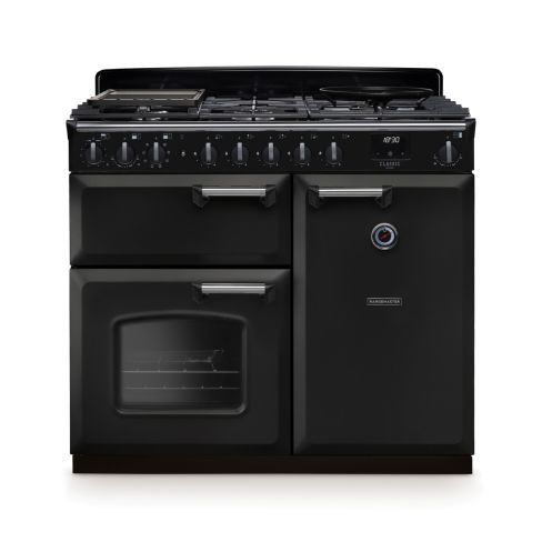 Rangemaster CLDL100DFPCBL/CM1 Classic Deluxe  100 DF Dual Fuel Range Cooker Charcoal Black Chrome