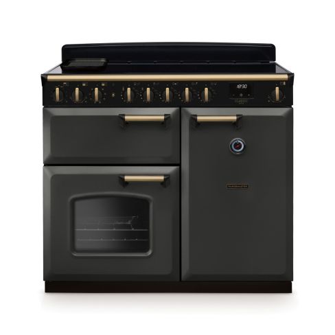 Rangemaster CLDL100EIPSLT/AB1 Classic Deluxe 100cm Induction Range Cooker Slate/Antique Brass