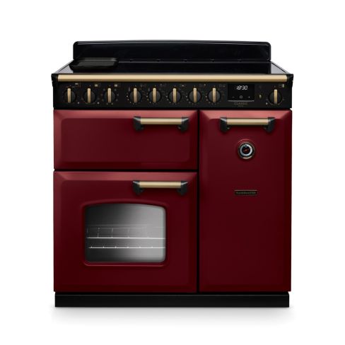 Rangemaster CLDL90EIPBOR/AB1 Classic Deluxe 90cm Induction Range Cooker Bordeaux/Antique Brass