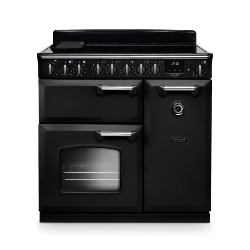 Rangemaster CLDL90EIPCBL/CM1 Classic Deluxe 90cm Induction Range Cooker Charcoal Black/Chrome