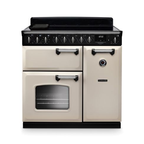 Rangemaster CLDL90EIPPCR/CM1 Classic Deluxe 90cm Induction Range Cooker Pale Cream/Chrome
