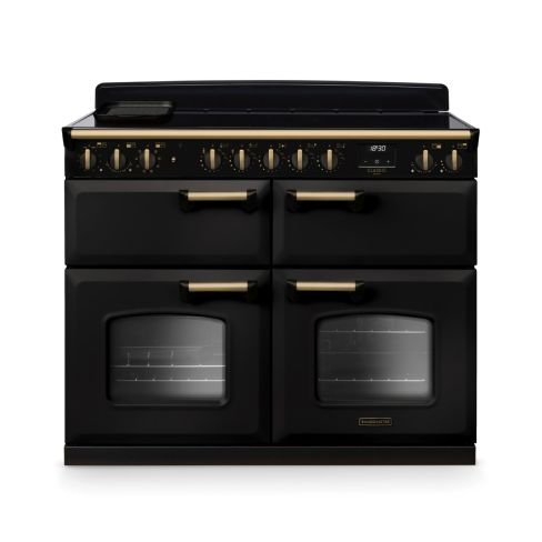 Rangemaster CLDLB110EIPCBL/AB1 Classic Deluxe 110cm BC Induction Range Cooker Charcoal Black/Antique Brass