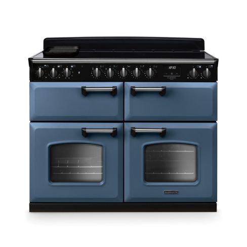 Rangemaster CLDLB110EIPSTB/CM1 Classic Deluxe 110cm BC Induction Range Cooker Stone Blue/Chrome
