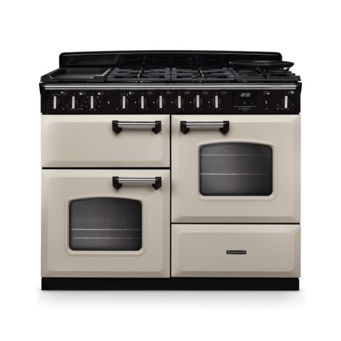 Rangemaster CLDLO110DFPPCR/CM1 Classic Deluxe OC 110 DF Dual Fuel Range Cooker Pale Cream Chrome