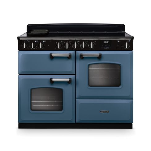 Rangemaster CLDLO110DFPSTB/CM1 Classic Deluxe OC 110 DF Dual Fuel Range Cooker Stone Blue Chrome