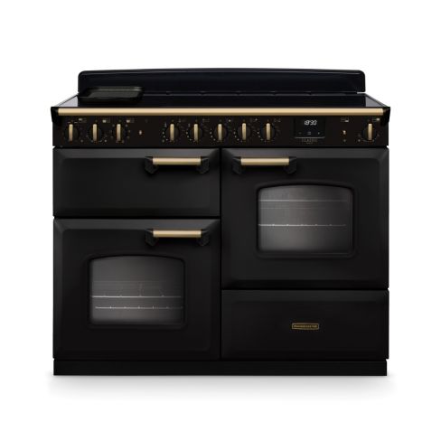 Rangemaster CLDLO110EIPCBL/AB1 Classic Deluxe 110cm OC Induction Range Cooker Charcoal Black/Antique Brass