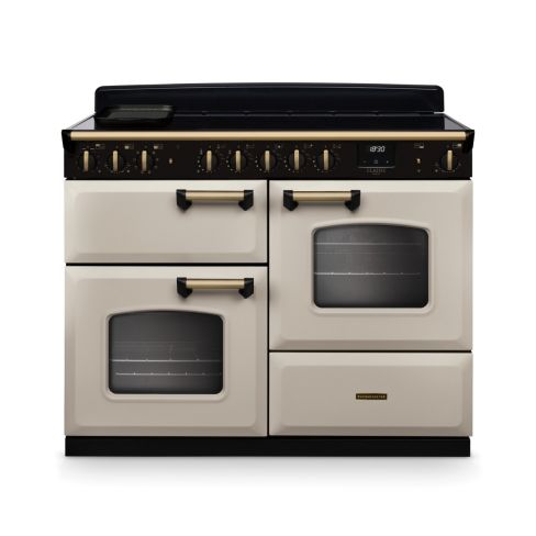 Rangemaster CLDLO110EIPPCR/AB1 Classic Deluxe 110cm OC Induction Range Cooker Pale Cream/Antique Brass