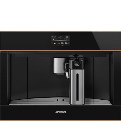 Smeg CMS4604NR Dolce Stil Novo Automatic 45 cm compact built-in espresso coffee machine In Black - Copper Trim