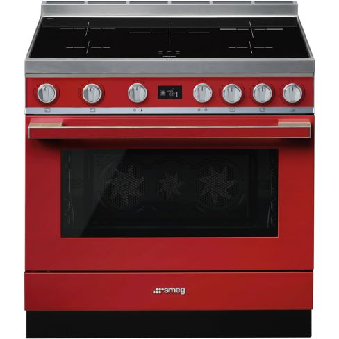 Smeg CPF9IPR 90cm Portofino Electric Induction Range Cooker Red