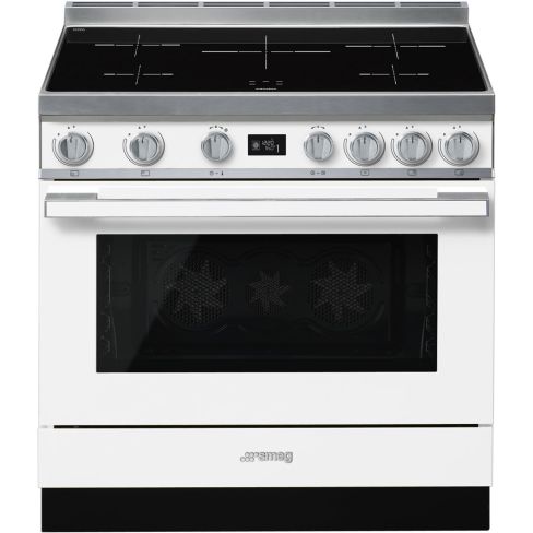 Smeg CPF9IPWH 90cm Portofino Electric Induction Range Cooker White