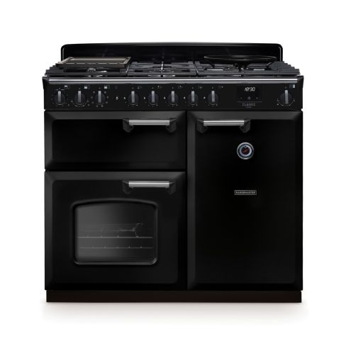 Rangemaster CLDL100DFPGBL/CM1 Classic Deluxe  100 DF Dual Fuel Range Cooker Gloss Black Chrome
