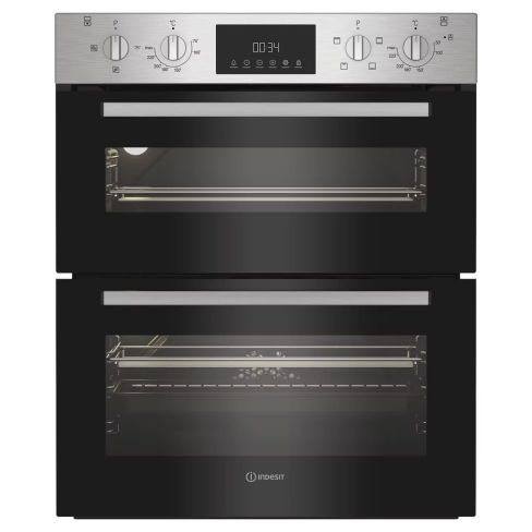 Indesit DUI12DIX Built Under Catalytic Double Oven in Stainless Steel A Rated
