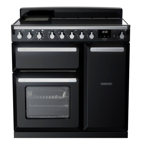 Rangemaster CLDL90EIPGBL/CM1 Classic Deluxe 90cm Induction Range Cooker Black/Chrome