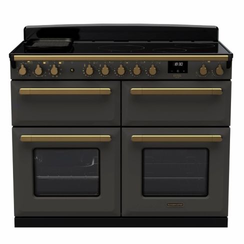 Rangemaster ESDLB110EIPSLT/AB1 110cm Wide Induction Range Cooker ESTEL DLX BC - Slate / Antique Brass - A Rated