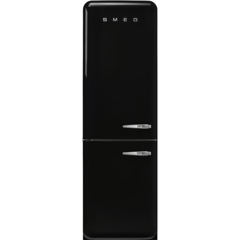 Smeg FAB32LBL6UK No Frost Fridge Freezer, 50s Style, Black, C Rated