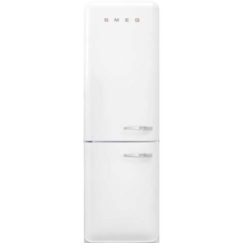 Smeg FAB32LWH6UK No Frost Fridge Freezer, 50s Style, Black, C Rated