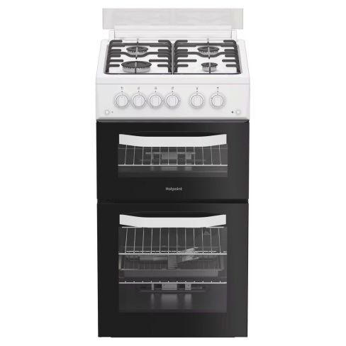 Hotpoint HDG5GCW 50cm Freestanding Gas Double Oven Cooker - White