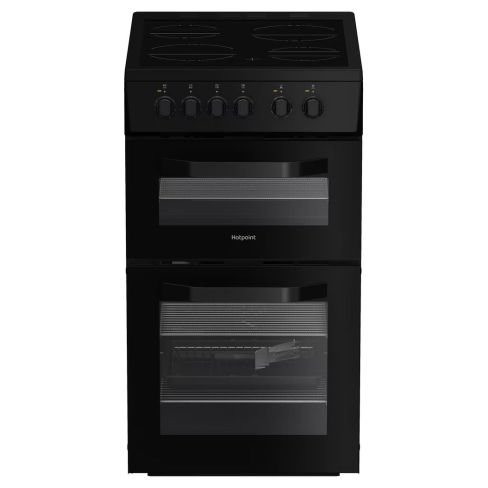 Hotpoint HTE5VCB Ceramic Electric Cooker with Separate Grill, Black, A Rated