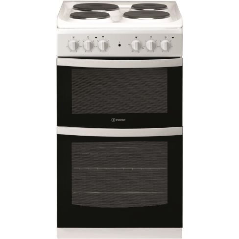 Indesit ID5E92KMW Freestanding Solid Plate Hob Electric Cooker
