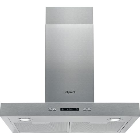 Hotpoint PHBS67FLLIX 60CM T-Box Hood - Button Control - Stainless Steel With Dishwashable Aluminium Grease Filter