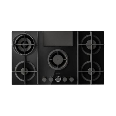 Elica NT-FLAME-BLK-RC Gas On Glass Hob