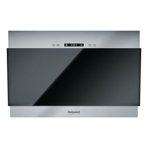 Hotpoint PHVP64FALK 60cm Angled Wall Cooker Hood in Black-Silver