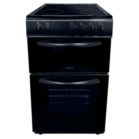 Statesman EDC50B 50CM Double Oven Electric Cooker Black