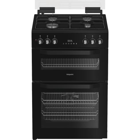 Hotpoint HDD6GDC2B1 Black Dual Fuel Double Cooker - 60cm - A Energy