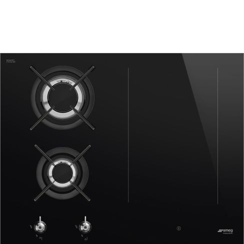 Smeg PM3643D 65 cm Classic Mixed Fuel Gas + Induction Hob, Black