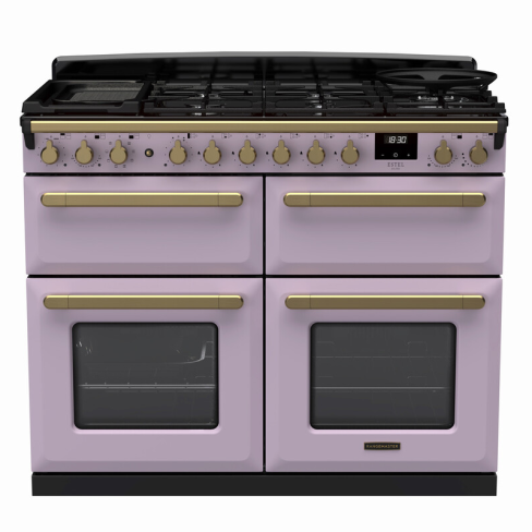 Rangemaster ESDLB110DFPHTH/AB1 110cm Dual Fuel Range Cooker BC Heather /Antique Brass A-Rated