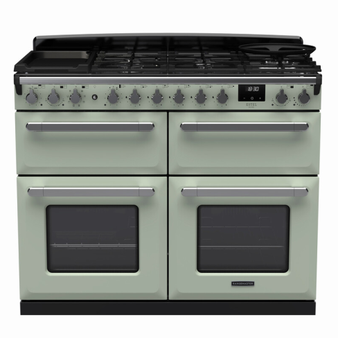 Rangemaster ESDLB110DFPMNT/CM1 110cm Dual Fuel Range Cooker BC Mint /Chrome A-Rated