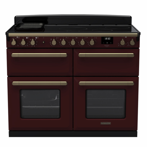 Rangemaster ESDLB110EIPBOR/AB1 110cm Induction Range Cooker ESTEL DLX BC –Bordeaux / Antique Brass - A Rated