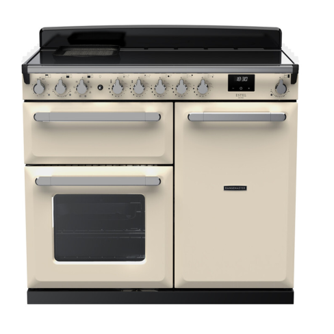 Rangemaster ESDL100EIPPCR/CM1 100cm Wide Induction Range Cooker - Pale Cream /Chrome - A Rated