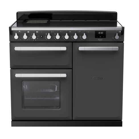 Rangemaster ESDL100EIPSLT/CM1 100cm Wide Induction Range Cooker - Slate /Chrome - A Rated