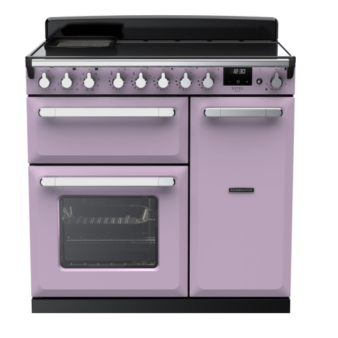 Rangemaster ESDL90EIPHTH/CM1 90cm Wide Induction Range Cooker - Heather /Chrome - A Rated