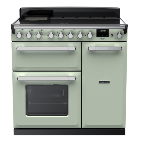 Rangemaster ESDL90EIPMNT/CM1 90cm Wide Induction Range Cooker - Mint /Chrome - A Rated