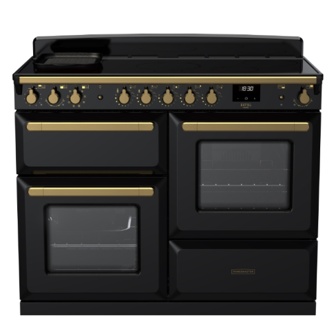 Rangemaster ESDLO110EIPGBL/AB1 110cm Induction Range Cooker OC –Black Gloss /  Antique Brass - A Rated