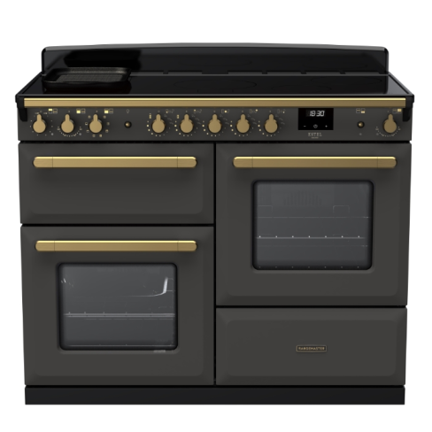 Rangemaster ESDLO110EIPSLT/AB1 110cm Wide Induction Range Cooker OC - Slate / Antique Brass - A Rated