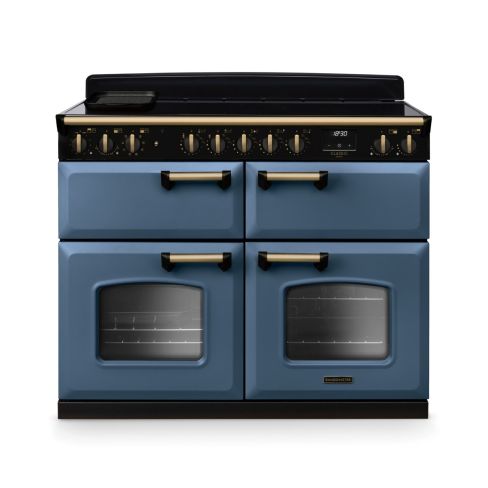 Rangemaster CLDLB110EIPSTB/AB1 Classic Deluxe 110cm BC Induction Range Cooker Stone Blue/Antique Brass