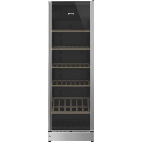 Smeg SCV115G Full Height Wine Freestanding Cooler, Stainless Steel