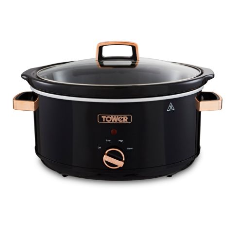 Tower T16019RG 6.5L Slow Cooker- Rose Gold-Black