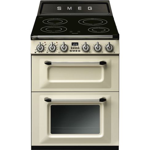 Smeg TR62IP2 Victoria Cream Induction Electric Cooker Double Oven, A Rated