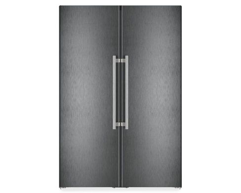 Liebherr XRFBS5295 Peak BioFresh American Fridge Freezer, Plumbed, Black Steel