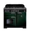 Rangemaster CDL100DFFRG/C Classic Deluxe 100 Dual Fuel Range Cooker Racing Green with Chrome trim A Rated